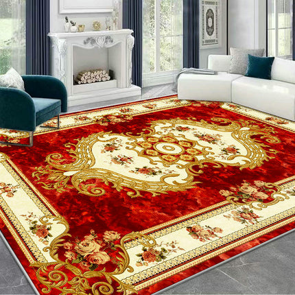 Bohemian Vintage Area Rug Machine Washable Low-Pile Carpet,Non-Slip Living Room Floor Rugs