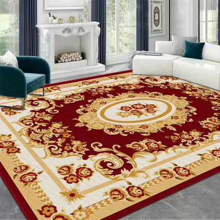 Bohemian Vintage Area Rug Machine Washable Low-Pile Carpet,Non-Slip Living Room Floor Rugs