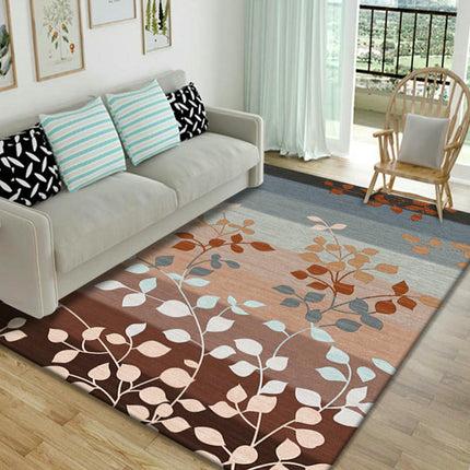 Machine Washable Rug Flowers and Plants Area Rug for Living Room Non-Slip Indoor Carpets Home Decor 1