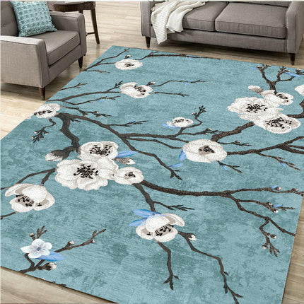 Machine Washable Rug Flowers and Plants Area Rug for Living Room Non-Slip Indoor Carpets Home Decor 1