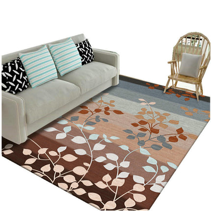 Machine Washable Rug Flowers and Plants Area Rug for Living Room Non-Slip Indoor Carpets Home Decor
