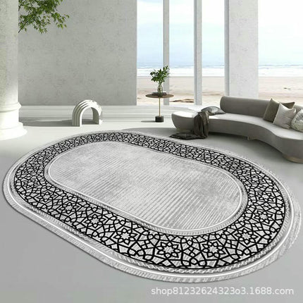 Oval Area Rug Washable Rug Soft Rug Low Pile Floor Carpet Rugs for Living Room