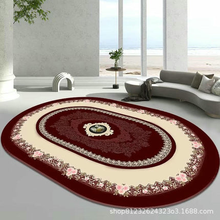 Oval Area Rug Washable Rug Soft Rug Low Pile Floor Carpet Rugs for Living Room