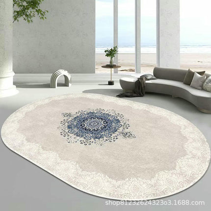 Oval Area Rug Washable Rug Soft Rug Low Pile Floor Carpet Rugs for Living Room