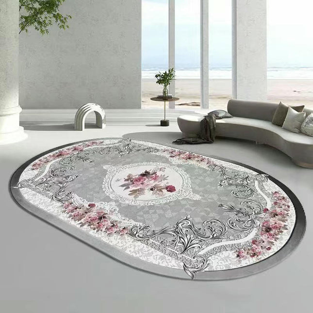 Oval Area Rug Washable Rug Soft Rug Low Pile Floor Carpet Rugs for Living Room 1