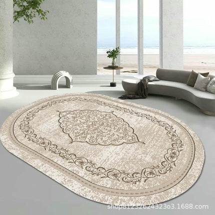 Oval Area Rug Washable Rug Soft Rug Low Pile Floor Carpet Rugs for Living Room