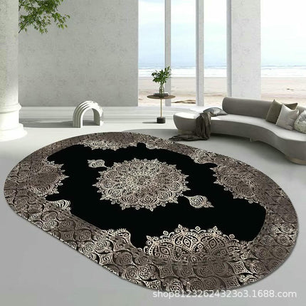 Oval Area Rug Washable Rug Soft Rug Low Pile Floor Carpet Rugs for Living Room