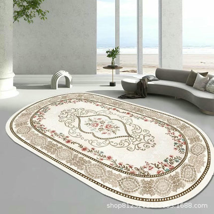 Oval Area Rug Washable Rug Soft Rug Low Pile Floor Carpet Rugs for Living Room