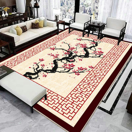 Area Rug Chinese Decor Rug Soft Low Pile Carpet Rugs for Living Room