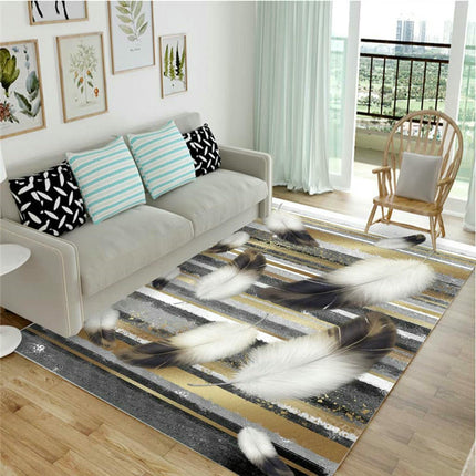 Washable Area Rug Leaves Decor Rug Soft Low Pile Carpet Rugs for Living Room Bedroom 1