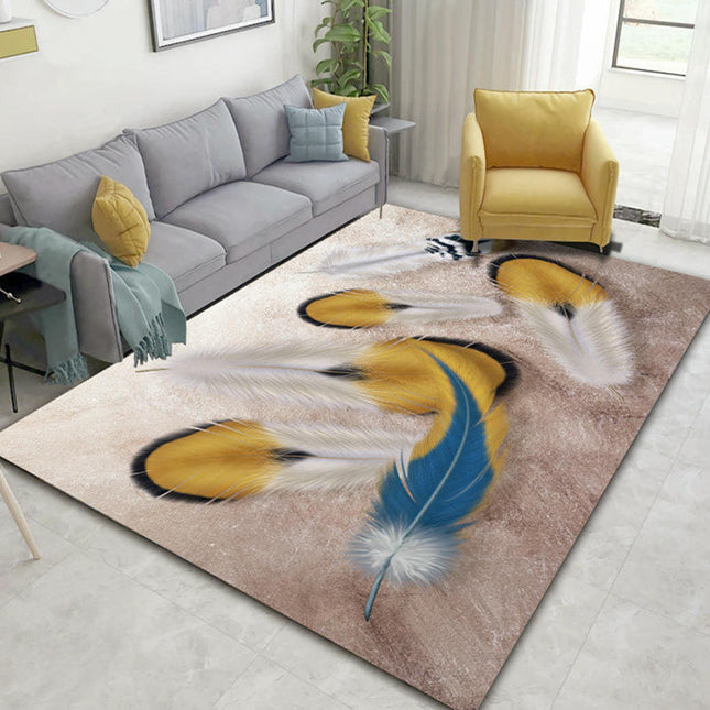 Washable Area Rug Leaves Decor Rug Soft Low Pile Carpet Rugs for Living Room Bedroom 1