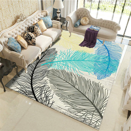Washable Area Rug Leaves Decor Rug Soft Low Pile Carpet Rugs for Living Room Bedroom