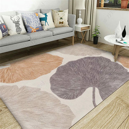 Washable Area Rug Leaves Decor Rug Soft Low Pile Carpet Rugs for Living Room Bedroom
