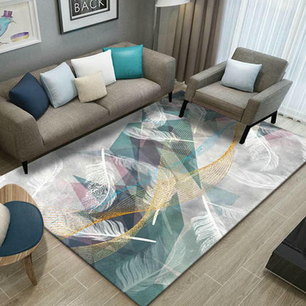 Washable Area Rug Leaves Decor Rug Soft Low Pile Carpet Rugs for Living Room Bedroom 1