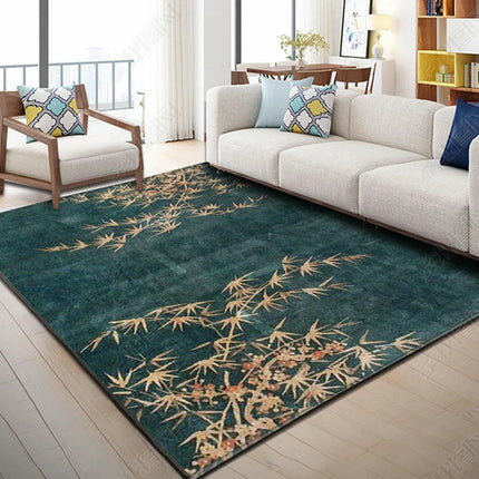 Washable Area Rug Leaves Decor Rug Soft Low Pile Carpet Rugs for Living Room Bedroom