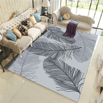 Washable Area Rug Leaves Decor Rug Soft Low Pile Carpet Rugs for Living Room Bedroom