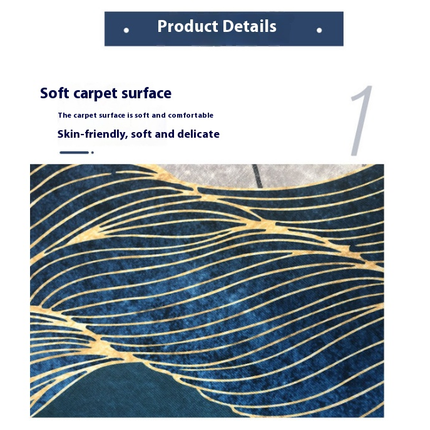 Washable Area Rug Leaves Decor Rug Soft Low Pile Carpet Rugs for Living Room Bedroom