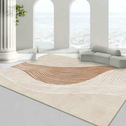 Beige Decor Carpet Modern Area Rug Washable Rug Soft Lines Carpet Rugs for Living Room