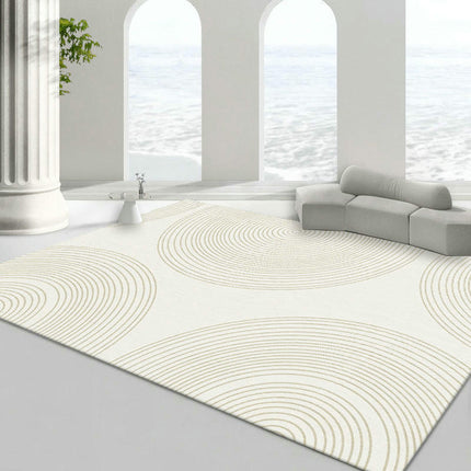 Beige Decor Carpet Modern Area Rug Washable Rug Soft Lines Carpet Rugs for Living Room