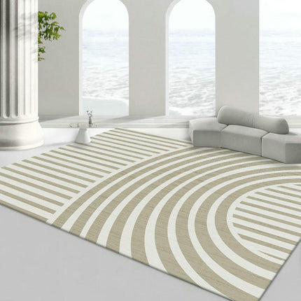 Beige Decor Carpet Modern Area Rug Washable Rug Soft Lines Carpet Rugs for Living Room