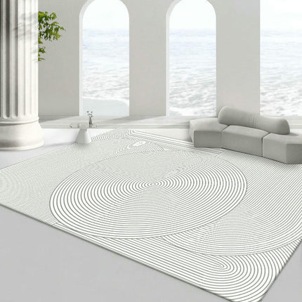 Beige Decor Carpet Modern Area Rug Washable Rug Soft Lines Carpet Rugs for Living Room