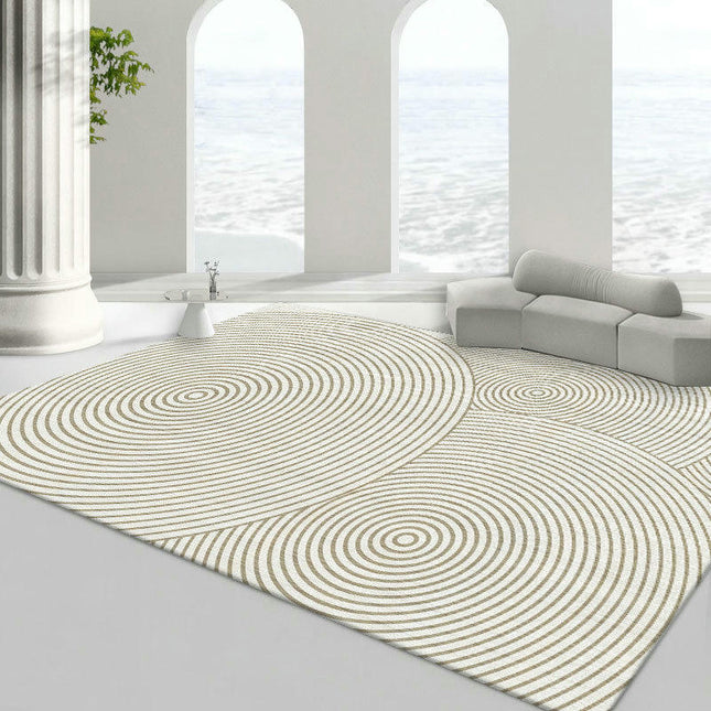 Beige Decor Carpet Modern Area Rug Washable Rug Soft Lines Carpet Rugs for Living Room