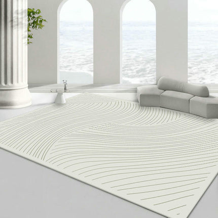 Beige Decor Carpet Modern Area Rug Washable Rug Soft Lines Carpet Rugs for Living Room