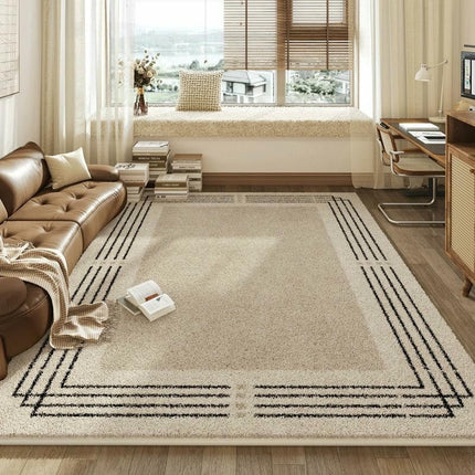 Washable Cream Style Rug Modern Area Rug Indoor Non-Slip Carpet Area Rug for Bedroom Living Room