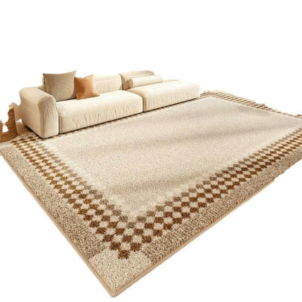 Washable Cream Style Rug Modern Area Rug Indoor Non-Slip Carpet Area Rug for Bedroom Living Room