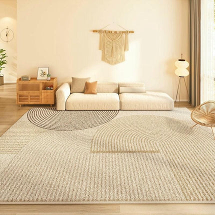 Washable Cream Style Rug Modern Area Rug Indoor Non-Slip Carpet Area Rug for Bedroom Living Room