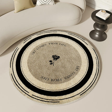 Beige Decor Carpet Round Area Rug Indoor Rug Washable Rug Carpets for Bedroom Living Room