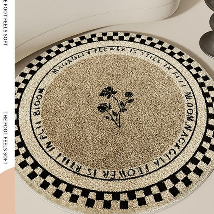Beige Decor Carpet Round Area Rug Indoor Rug Washable Rug Carpets for Bedroom Living Room