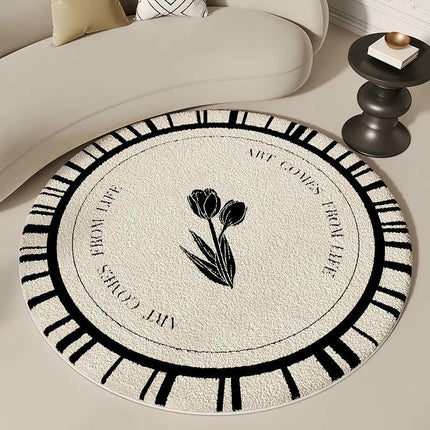Beige Decor Carpet Round Area Rug Indoor Rug Washable Rug Carpets for Bedroom Living Room