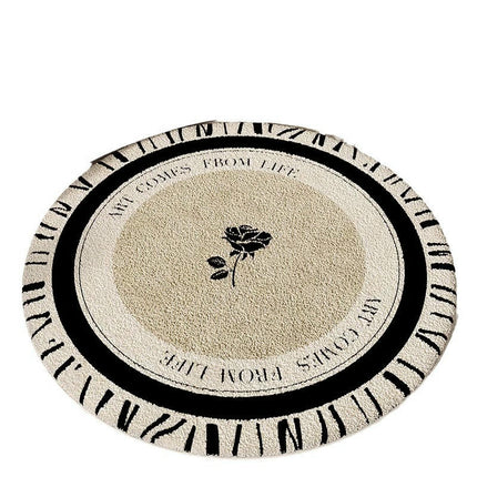 Beige Decor Carpet Round Area Rug Indoor Rug Washable Rug Carpets for Bedroom Living Room