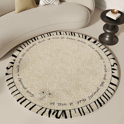 Beige Decor Carpet Round Area Rug Indoor Rug Washable Rug Carpets for Bedroom Living Room