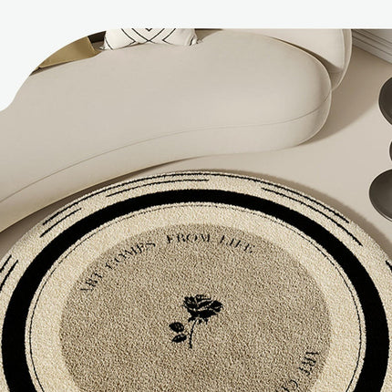 Beige Decor Carpet Round Area Rug Indoor Rug Washable Rug Carpets for Bedroom Living Room