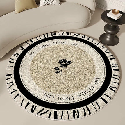 Beige Decor Carpet Round Area Rug Indoor Rug Washable Rug Carpets for Bedroom Living Room