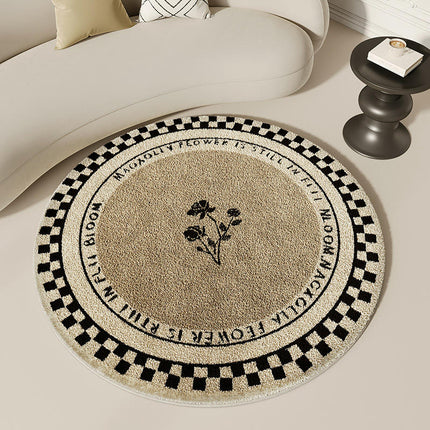 Beige Decor Carpet Round Area Rug Indoor Rug Washable Rug Carpets for Bedroom Living Room