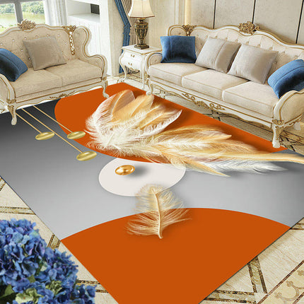 Feather Area Rug Washable Rugs for Living Room Soft Non-Slip Indoor Floor Carpet Home Decor