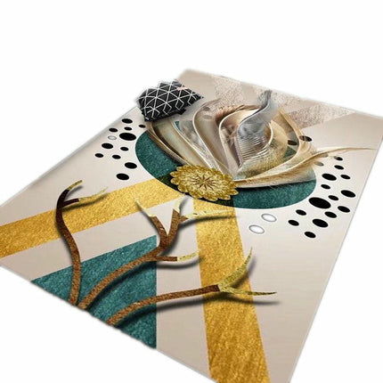 Feather Area Rug Washable Rugs for Living Room Soft Non-Slip Indoor Floor Carpet Home Decor