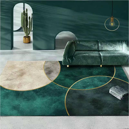 Green Area Rug Abstract Carpets for Indoor Non-Slip Modern Rugs Home Decor Living Room Carpet
