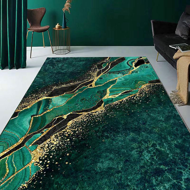 Green Area Rug Abstract Carpets for Indoor Non-Slip Modern Rugs Home Decor Living Room Carpet