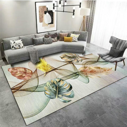 Modern Area Rug, Colorful Feather Indoor Carpet Living Room Bedroom Home Rug 1