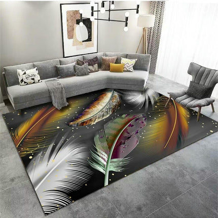 Modern Area Rug, Colorful Feather Indoor Carpet Living Room Bedroom Home Rug 1