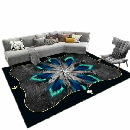 Modern Area Rug, Colorful Feather Indoor Carpet Living Room Bedroom Home Rug 1
