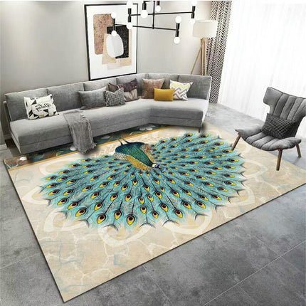 Modern Area Rug, Colorful Feather Indoor Carpet Living Room Bedroom Home Rug 1