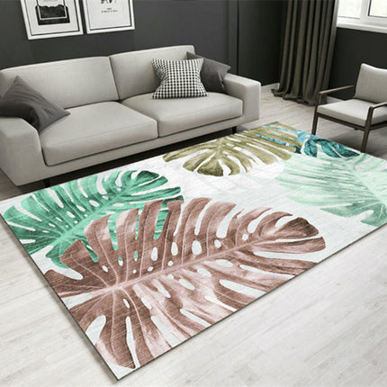Modern Home Decor Indoor Non-Slip Rug,Leaves Living Room Area Rug, Carpet for Bedroom