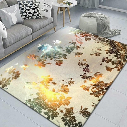 Modern Home Decor Indoor Non-Slip Rug,Leaves Living Room Area Rug, Carpet for Bedroom