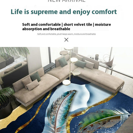 Modern Carpet for Bedroom Feathers Home Decor Indoor Non-Slip Rug,Living Room Area Rug