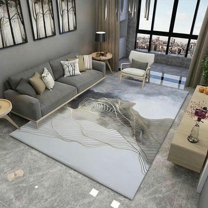Blue Large Area Rugs Modern Abstract Carpet for Living Room Home Decor Indoor Non-Slip Rug